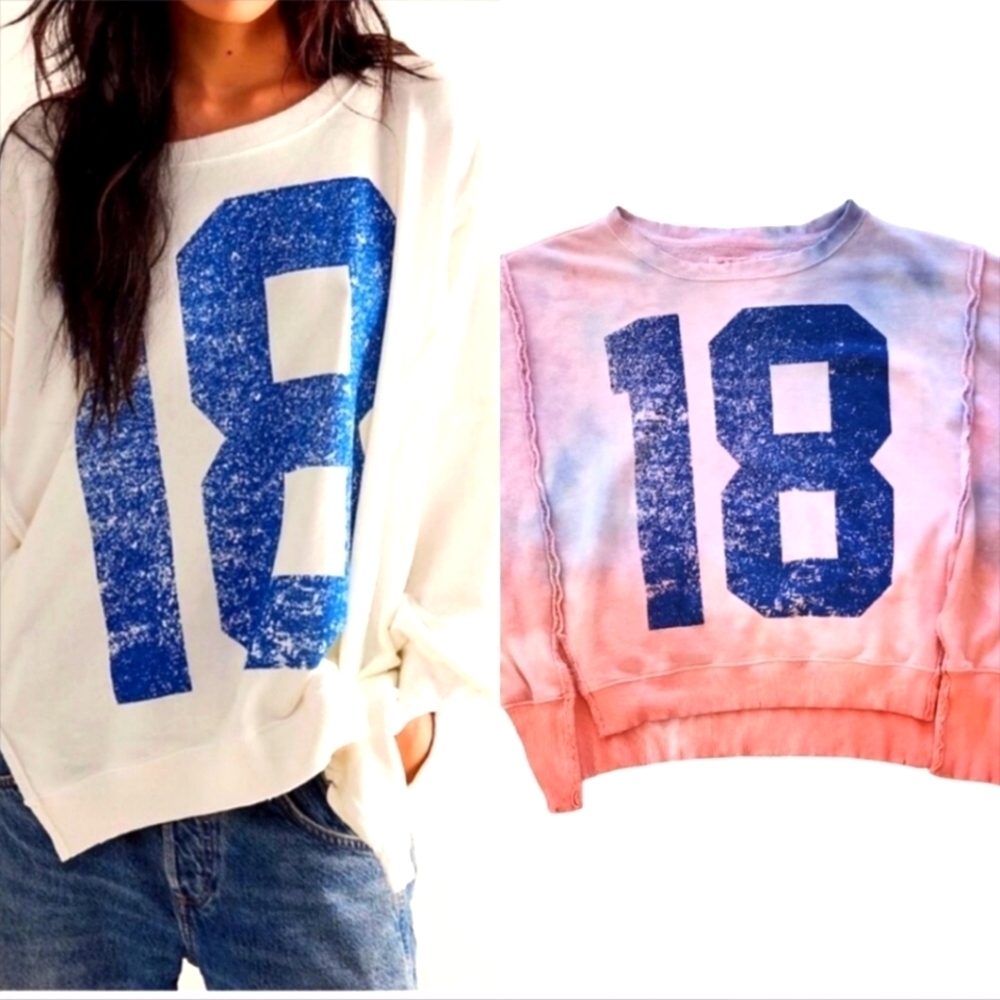Free People Camden Oversized Sweatshirt In Custom Tie Dye! Sz XS